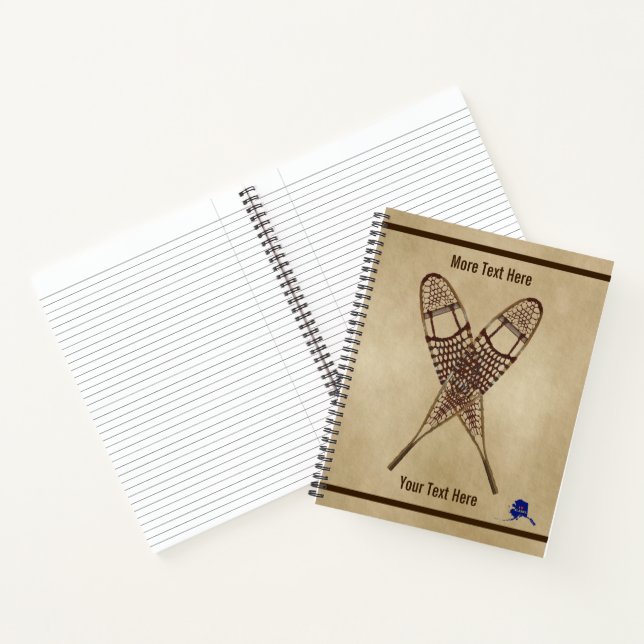 Snowshoes On Old Paper Notebook (Inside)