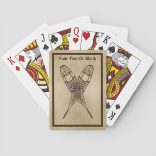 Snowshoes On Old Paper Playing Cards