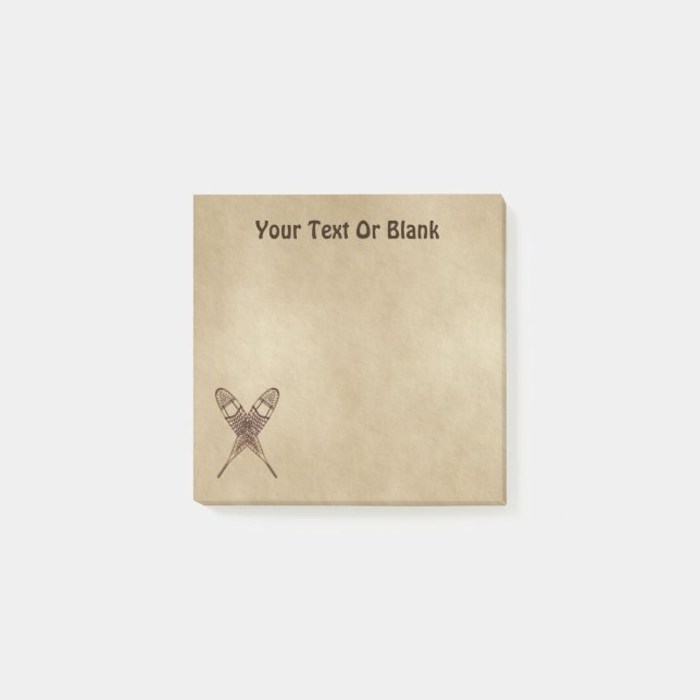 Snowshoes On Old Paper Post-it Notes (Front)