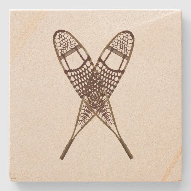 Snowshoes Stone Coaster (Front)