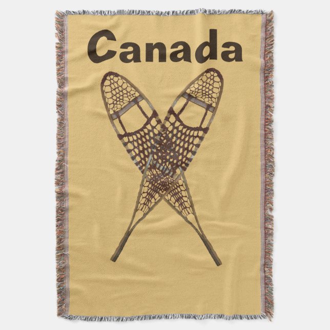 Snowshoes Throw Blanket (Front Vertical)