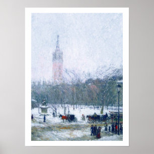 Snowstorm.Madison Square by Childe Hassam Print