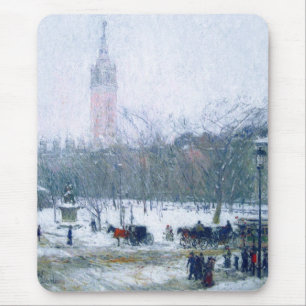 Snowstorm, Madison Square. Fine Art Gift Mouse Pad