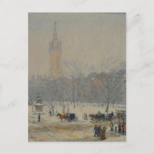 Snowstorm Madison Square , Oil Painting Postcard