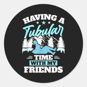 Snowtubing Winter Srts Snow Tubing  Classic Round Sticker