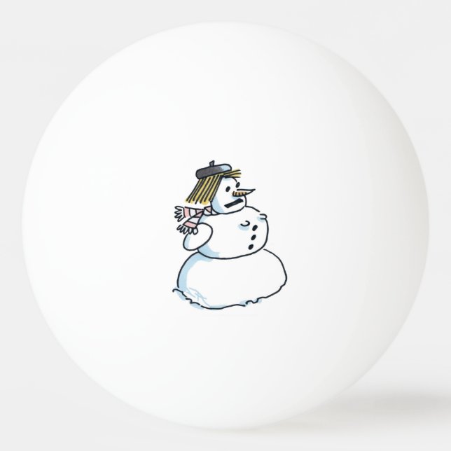 Snowwoman 1-star ping pong ball (Front)