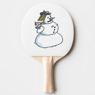 Snowwoman ping pong paddle