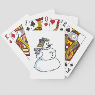 Snowwoman Poker playing cards