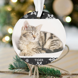 Snowy 2 Pets Photo and Name/s Christmas Cat Ornament