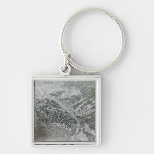 Snowy and hazy central Russia showing the Ob Ri Key Ring (Front)