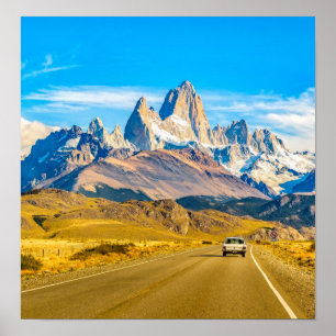 Snowy Andes Mountains, El Chalten, Argentina Poster