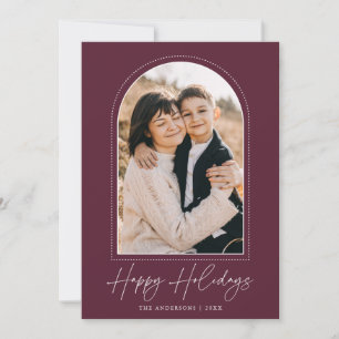 Snowy Arch Wine Happy Holidays Photo Holiday Card