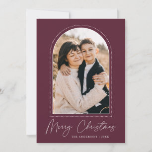 Snowy Arch Wine Merry Christmas Photo Holiday Card