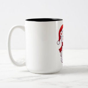 Snowy Bear Christmas Ornament Two-Tone Coffee Mug