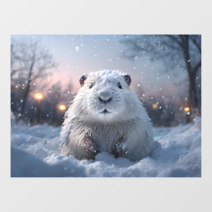 Snowy Beaver Window Cling