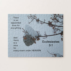 Snowy Bee hive and verse Jigsaw Puzzle