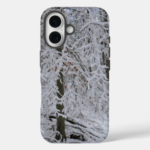 Snowy Birch Tree Canopy iPhone 16 Case