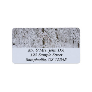 Snowy Birch Tree Canopy Label
