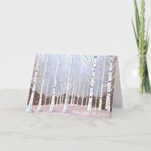 Snowy Birch Trees Christmas Dusty Blue ID1003 Card