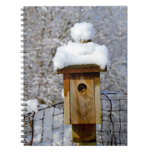 Snowy Birdhouse Notebook