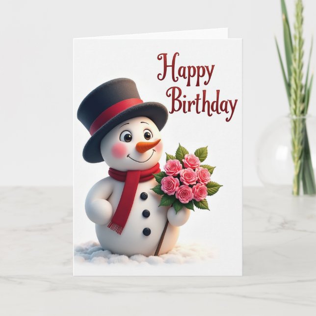 Snowy Birthday Card (Front)