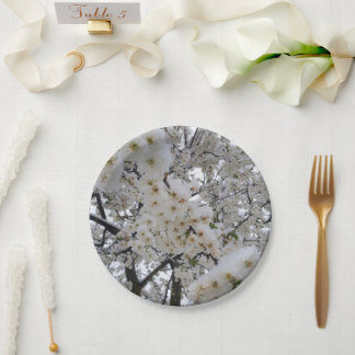 Snowy Blossom Paper Plate