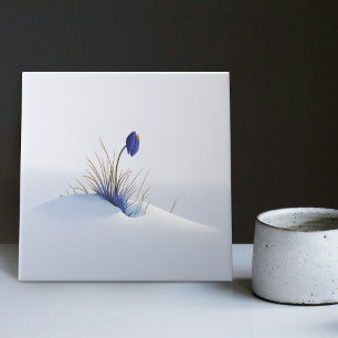 Snowy Blue Mountain Crocus Reborn Flower Ceramic T Ceramic Tile