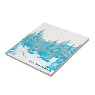 Snowy Blue Trees Ceramic Tile