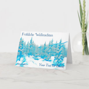 Snowy Blue Trees - Fröhliche Weihnachten Card
