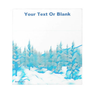Snowy Blue Trees Notepad