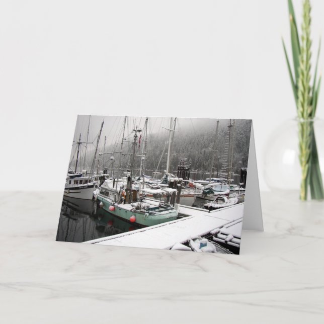 Snowy Boats - card (Front)