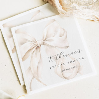Snowy Bow Bridal Shower Napkin