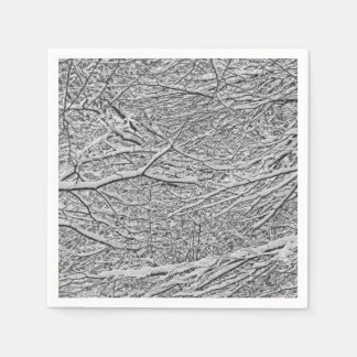 Snowy Branches Paper Napkin