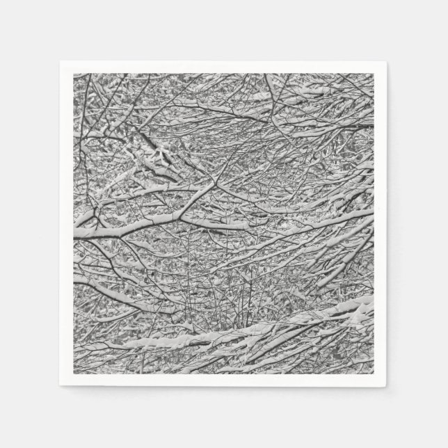 Snowy Branches Paper Napkin (Front)