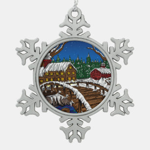 Snowy Bridge Ornament