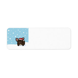 Snowy Brindle Frenchie Return Address Label