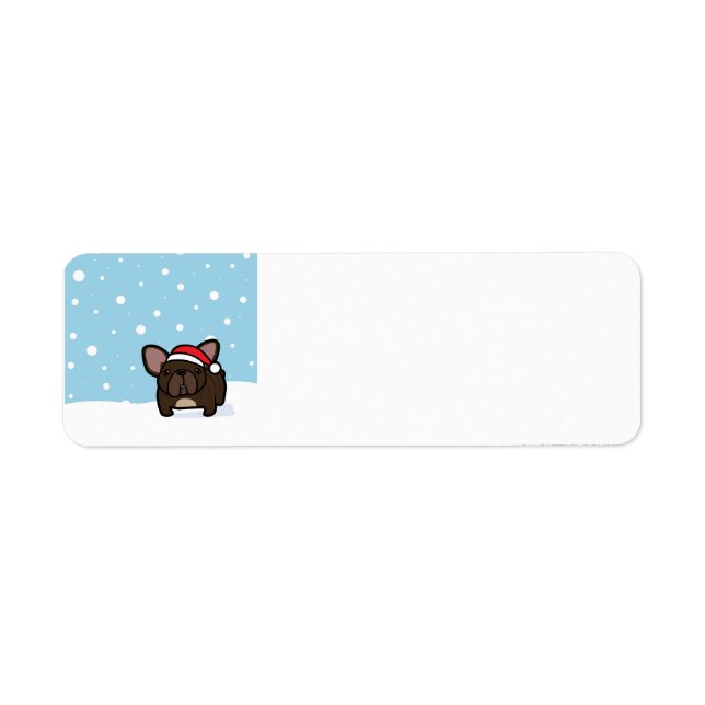 Snowy Brindle Frenchie Return Address Label (Front)