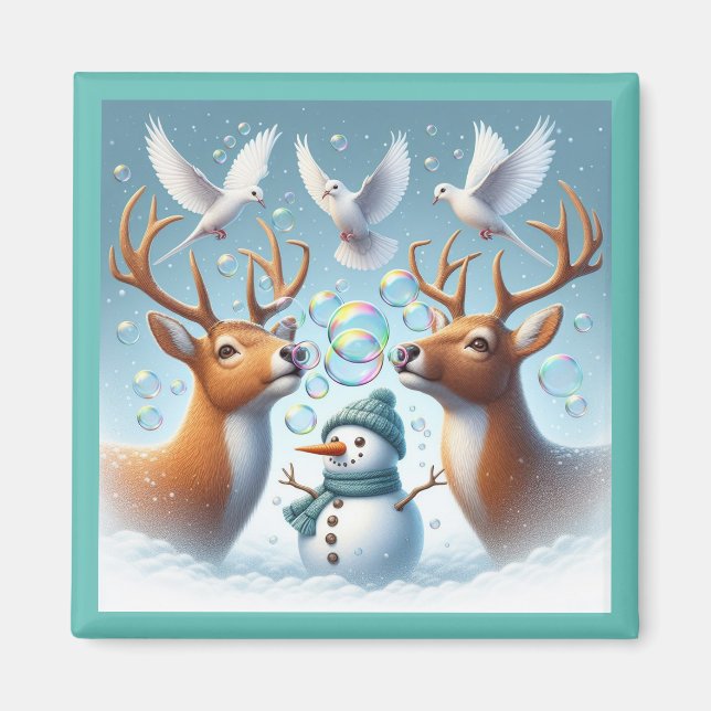 Snowy Bubbles Magnet (Front)