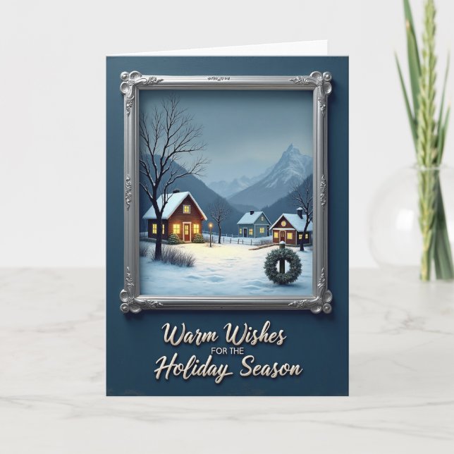 Snowy Cabin Christmas Card (Front)