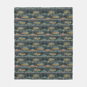 Snowy Camper Road Trip Christmas Fleece Blanket