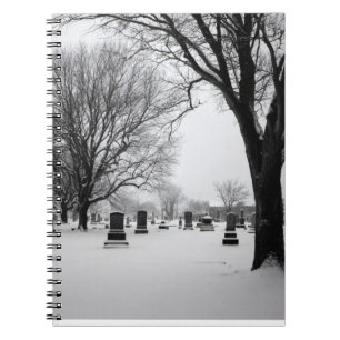 Snowy Cemetery Stillness Notebook