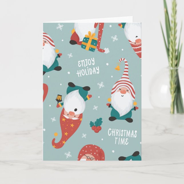  Snowy Christmas Aesthetic Pattern- Winter Design Card (Front)