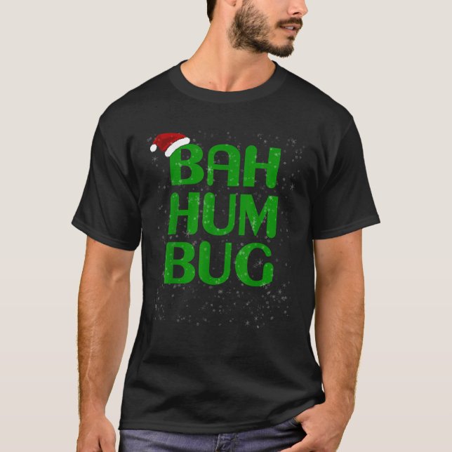 Snowy Christmas Bah Humbug Xmas Humbug Santa Hat T T-Shirt (Front)