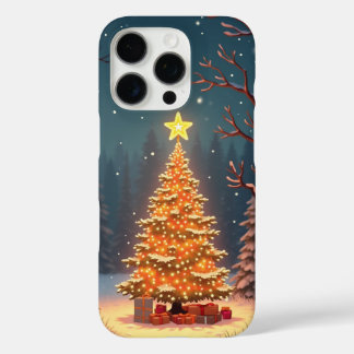 Snowy Christmas forest illustration iPhone 16 Pro Case