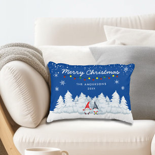 Snowy Christmas Gnomes Decorative Cushion