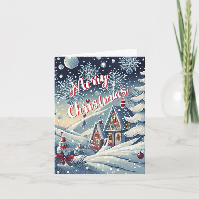 Snowy Christmas Holiday Card (Front)