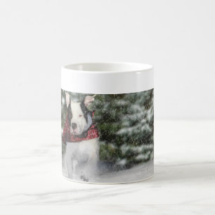 Snowy Christmas Holiday Greeting for Dog Lover Coffee Mug