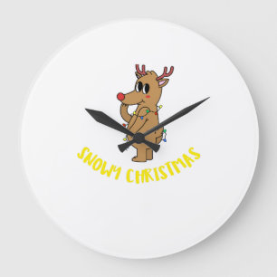 SNOWY CHRISTMAS LARGE CLOCK