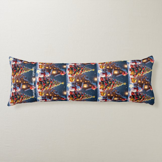 "Snowy Christmas Magic" Body Cushion (Front)