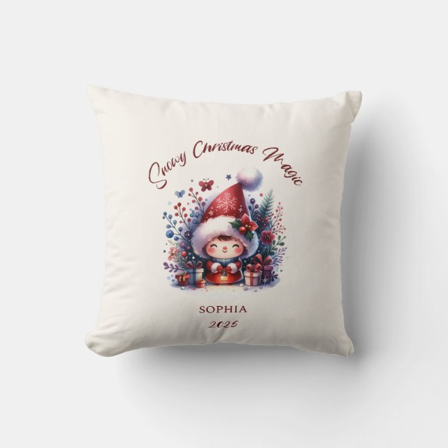 Snowy Christmas Magic  Cushion (Front)